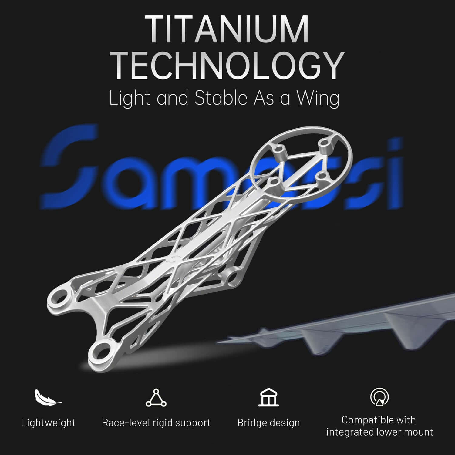 Pinarello Most 3D-Printed Titanium Bike Computer Mount, Samassi Ultra-Light High Strength Bike Mount, Fully Hollowed Design